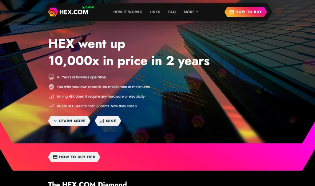 Hex — 현대적인 인터페이스와 디지털 프로덕트 UX 원본 사이트 히어로 캡처