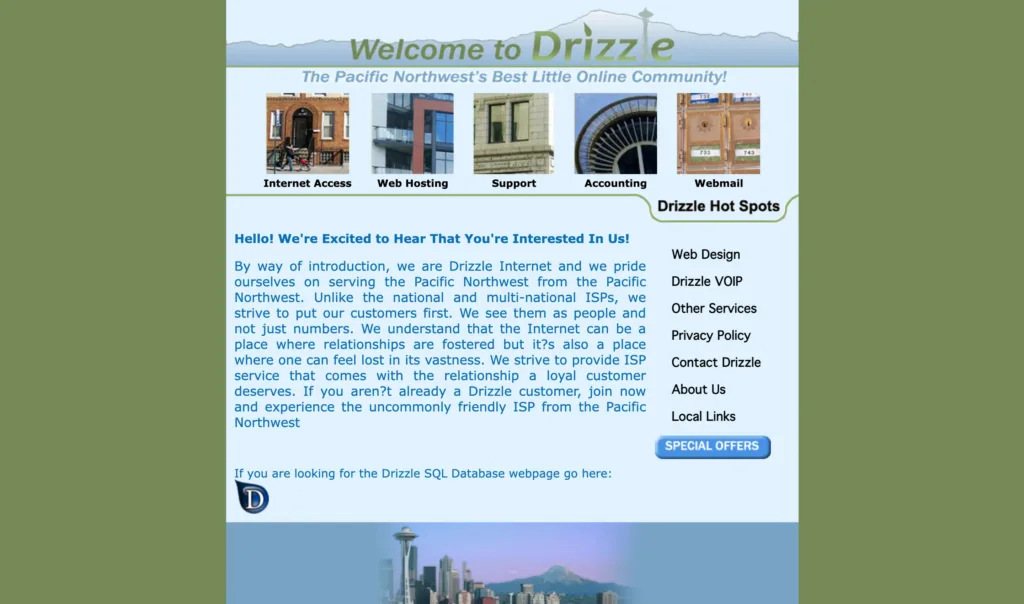 Drizzle — 현대적인 인터페이스와 디지털 프로덕트 UX 원본 사이트 히어로 캡처