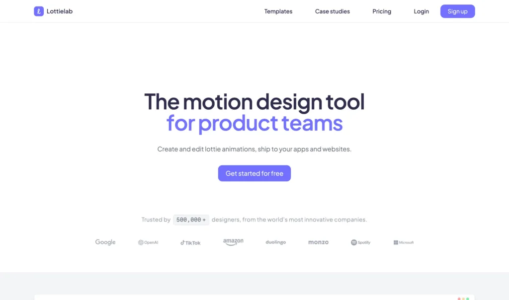 Lottielab — 현대적인 인터페이스와 디지털 프로덕트 UX 원본 사이트 히어로 캡처
