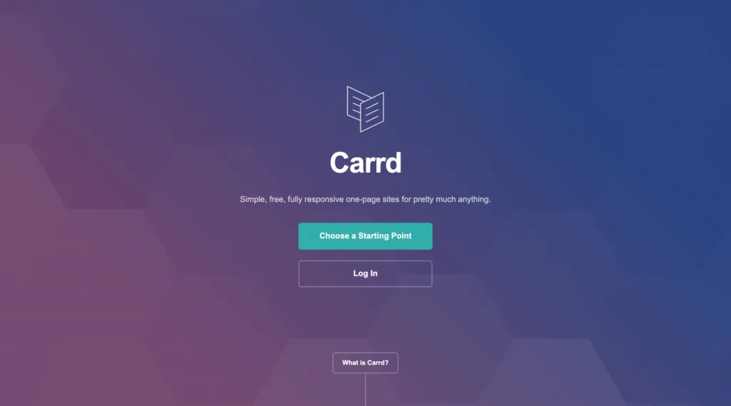 히어로 — Carrd 핵심 가치 제안