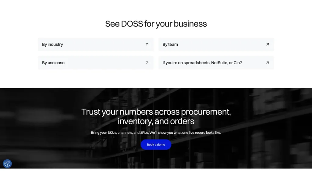 DOSS / 고객 상황별 탐색 원본 사이트 직접 캡처