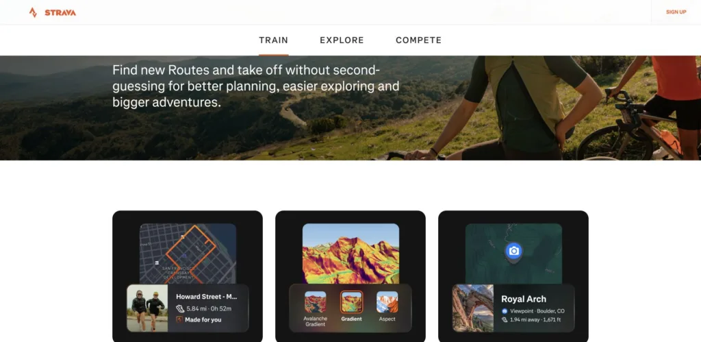 Strava / 경로 탐색 기능 소개 원본 사이트 직접 캡처