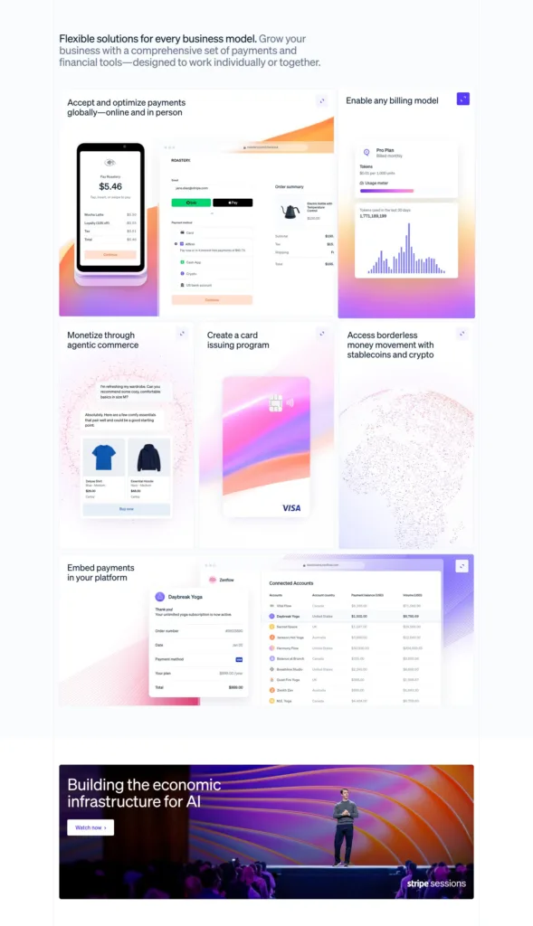 Stripe / 결제·빌링·에이전틱 커머스·카드 발급·크립토·플랫폼 금융 벤토 원본 사이트 직접 캡처