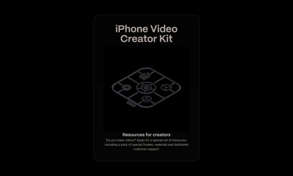 Kino / 영상 창작자를 위한 iPhone Video Creator Kit 안내 원본 사이트 직접 캡처